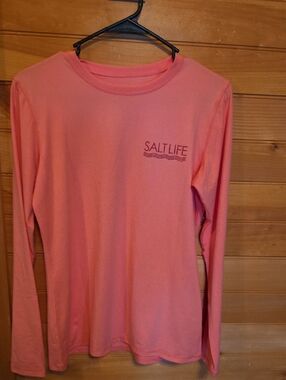 Salt Life Coral Pink Performance Long-Sleeve Tee